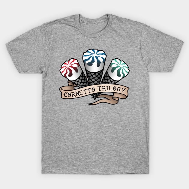 Cornetto Trilogy Tattoo T-Shirt by Byway Design